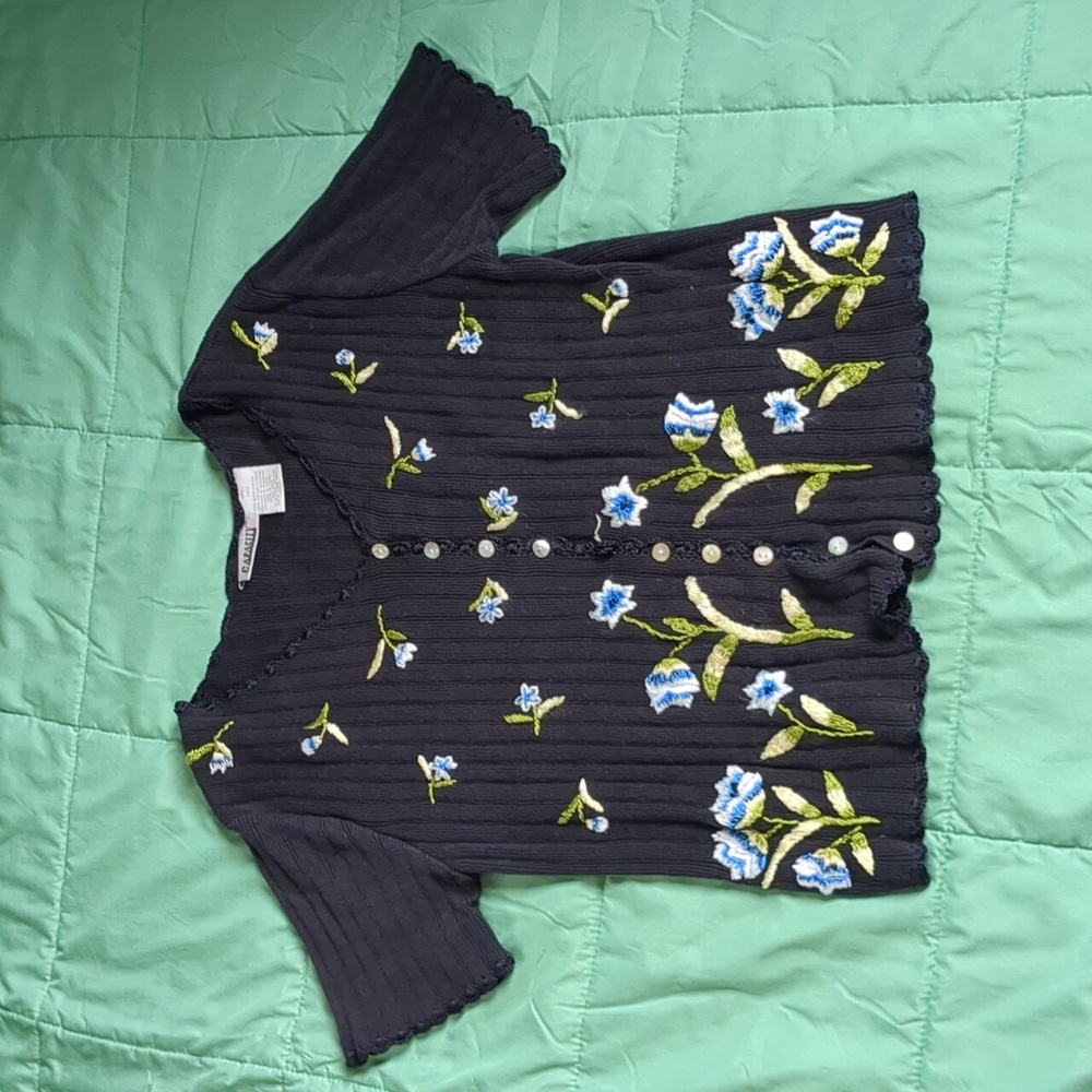 Vintage embroidered button cardigan